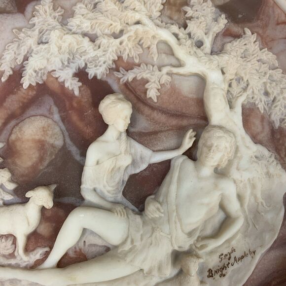 Vintage Incolay Studios Stone Plates The Romantic Poets Series Lot of 3 - Picture 3 of 16